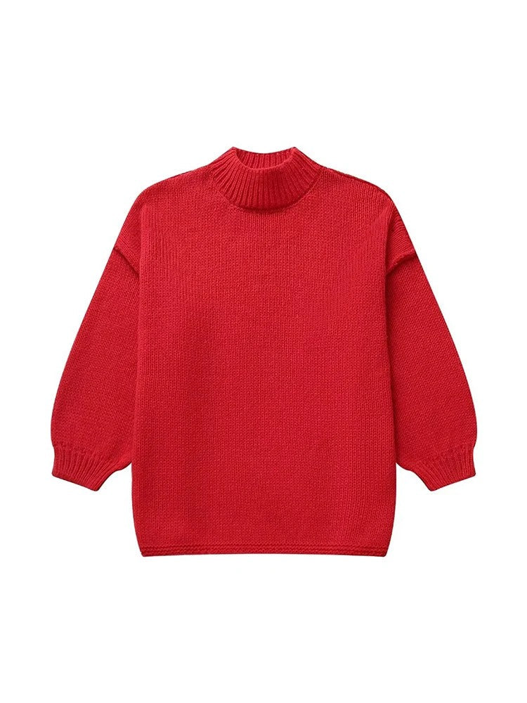 Manon | Casual Knit Sweater with Half-High Collar