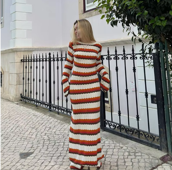 Alona Striped Maxi Dress